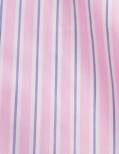 Chemise semi-ajustée rayée rose