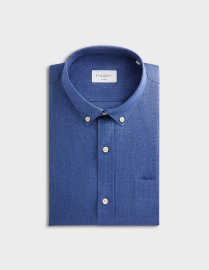 Gabriel blue linen shirt