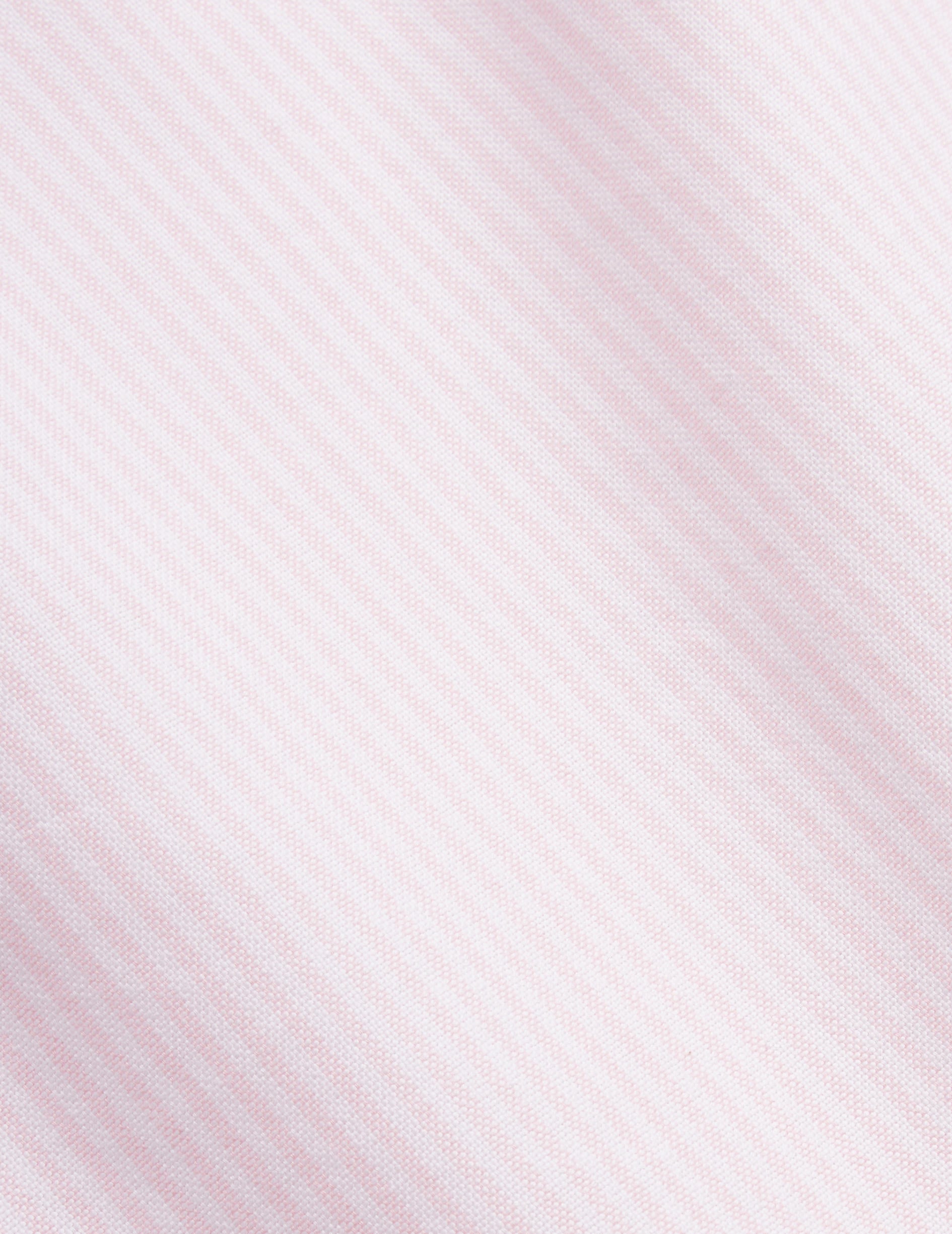 Chemise Gaspard rayée rose clair - Oxford - Col Américain