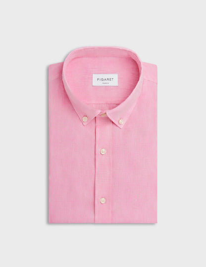 Gaspard shirt in pink linen