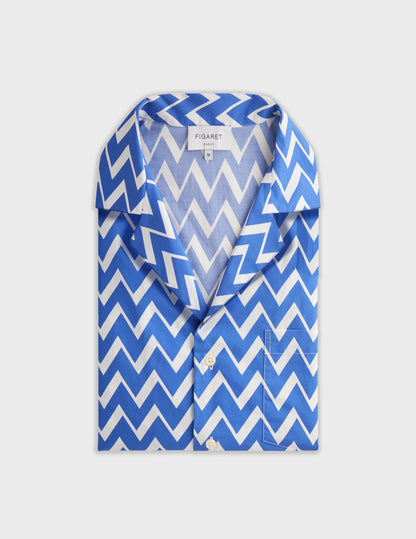 Short sleeve printed blue Hilann shirt