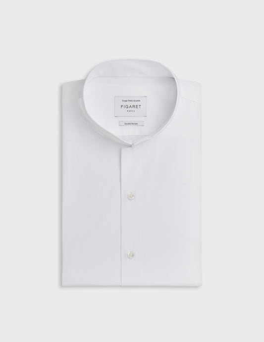 White semi-fitted shirt - Poplin - Reverse Collar