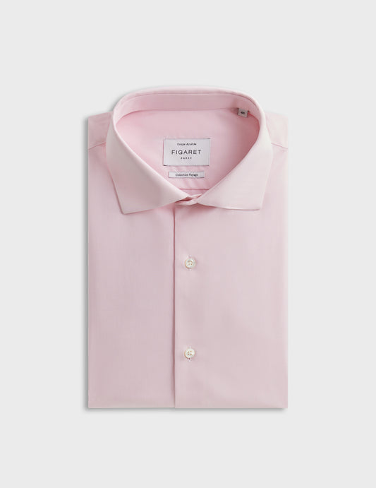  fitted Pink shirt - Poplin - Italian Collar