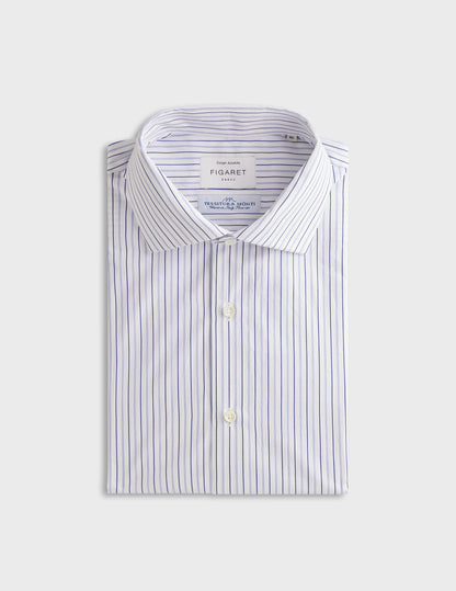 Striped blue fitted shirt
