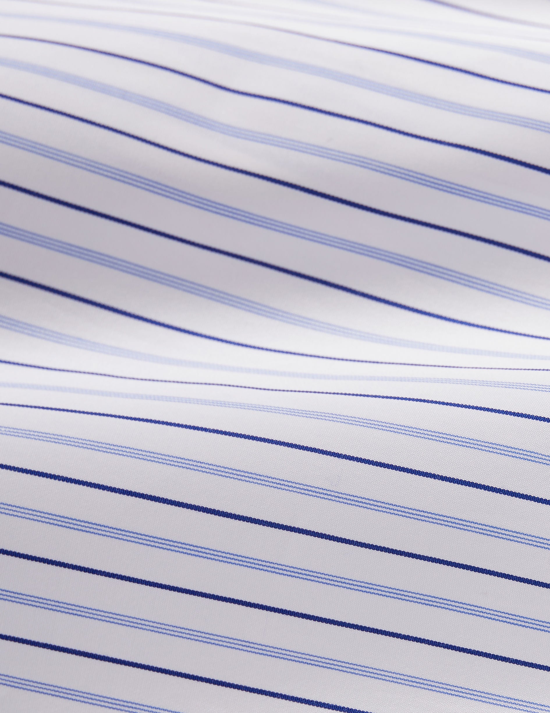 Striped blue fitted shirt - Poplin - Italian Collar