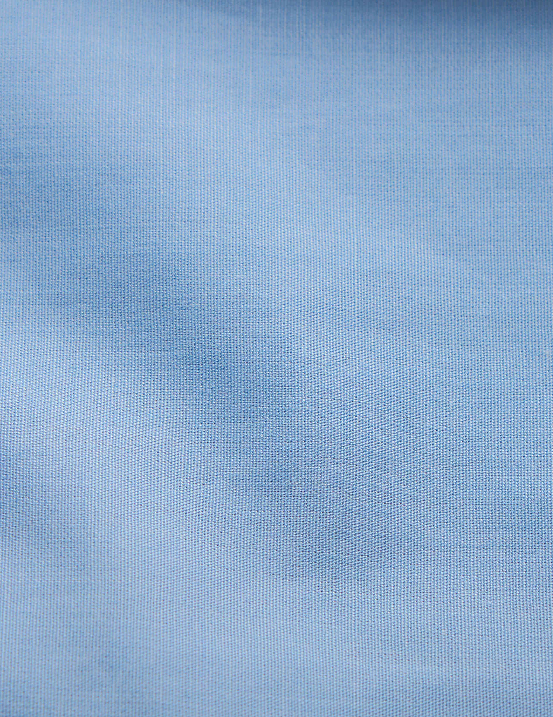 Chemise ajustée bleue - Popeline - Col Italien