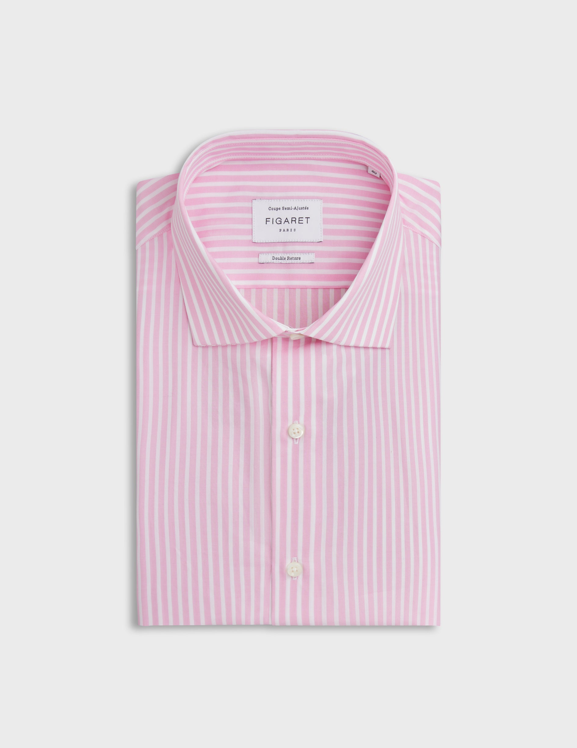 Striped pink semi-fitted shirt