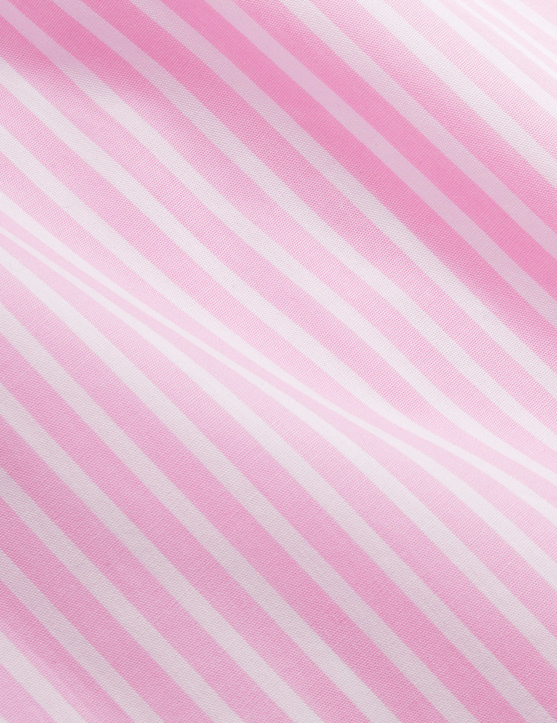 Striped pink semi-fitted shirt - Poplin - Italian Collar