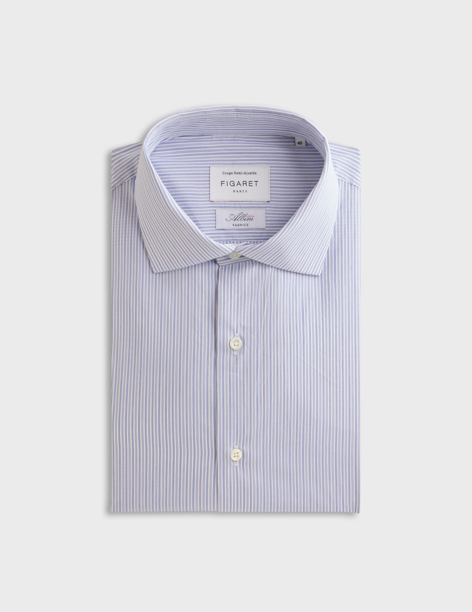 Striped blue semi-fitted shirt