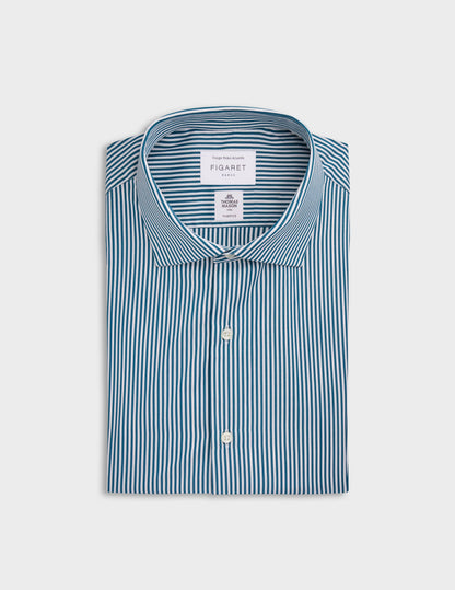 Striped green semi-fitted shirt