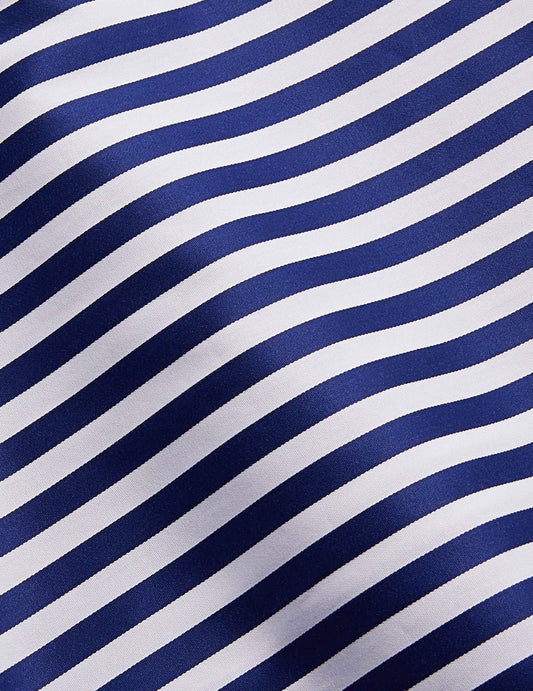 Chemise semi-ajustée rayée bleu marine