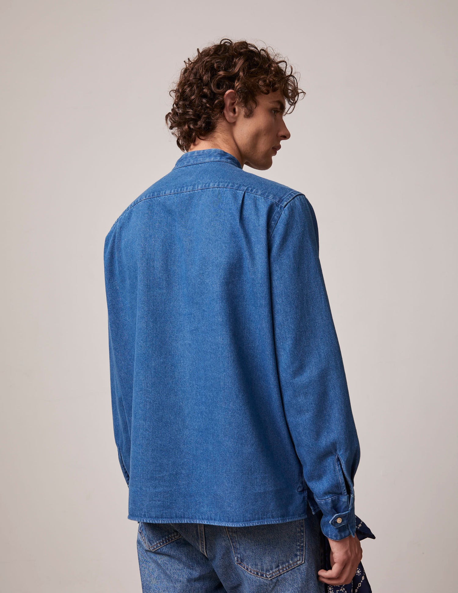 Denim Palais Royal shirt - Denim - Officer Collar#5