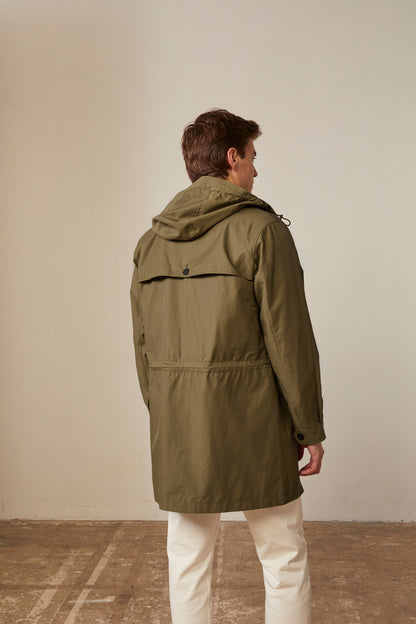 Parka Hector en twill de coton kaki