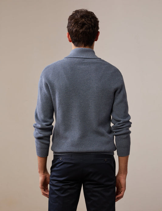 Gray cotton and cashmere Harold sweater