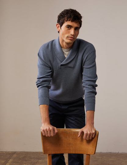 Gray cotton and cashmere Harold sweater