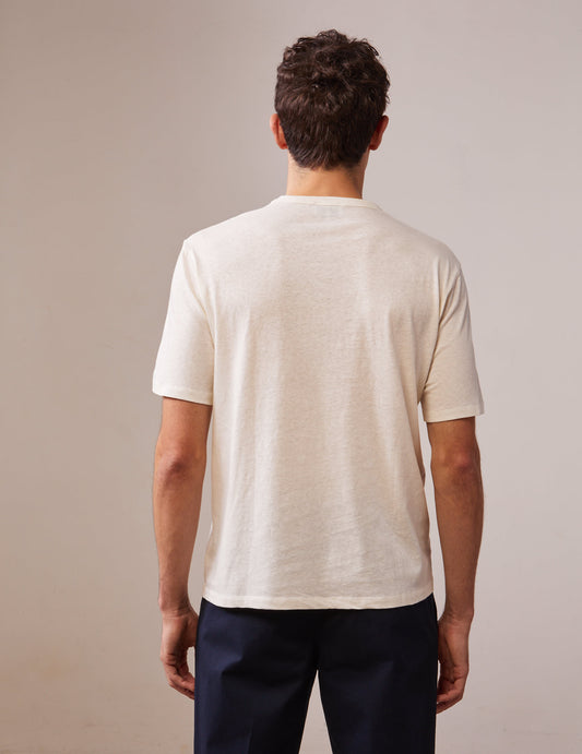 Benny t-shirt in ecru cotton and linen