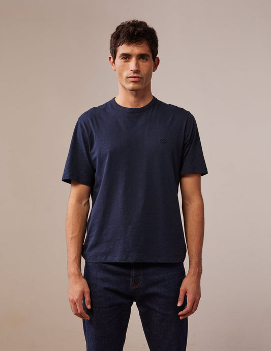 Benny T-shirt in navy cotton