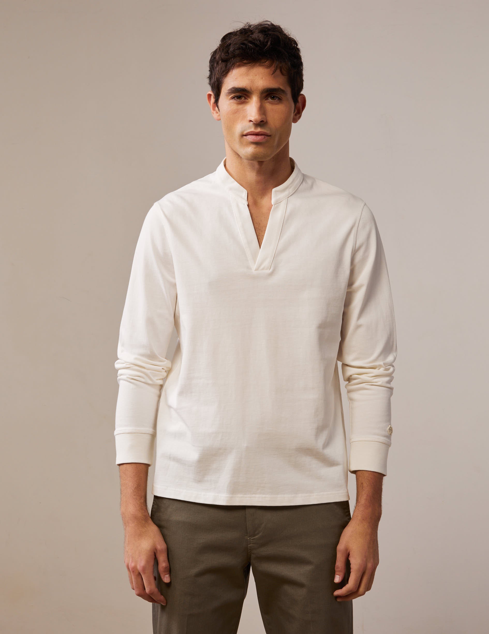 Charles T-shirt in ecru cotton