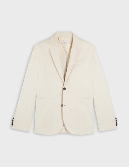 Blazer Hilton en twill de coton beige clair