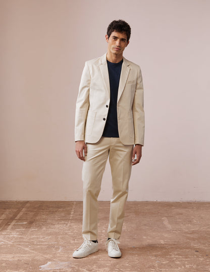 Blazer Hilton en twill de coton beige clair