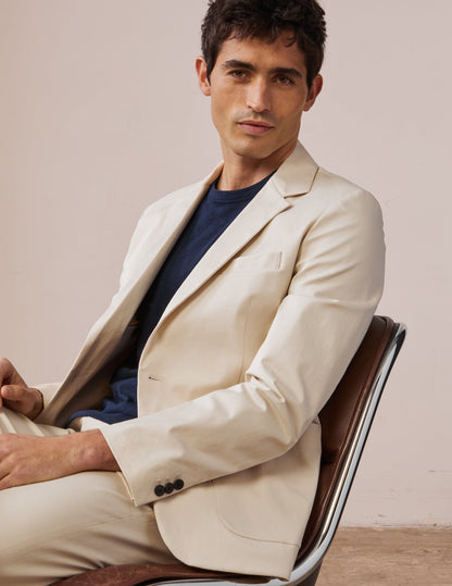 Blazer Hilton en twill de coton beige clair