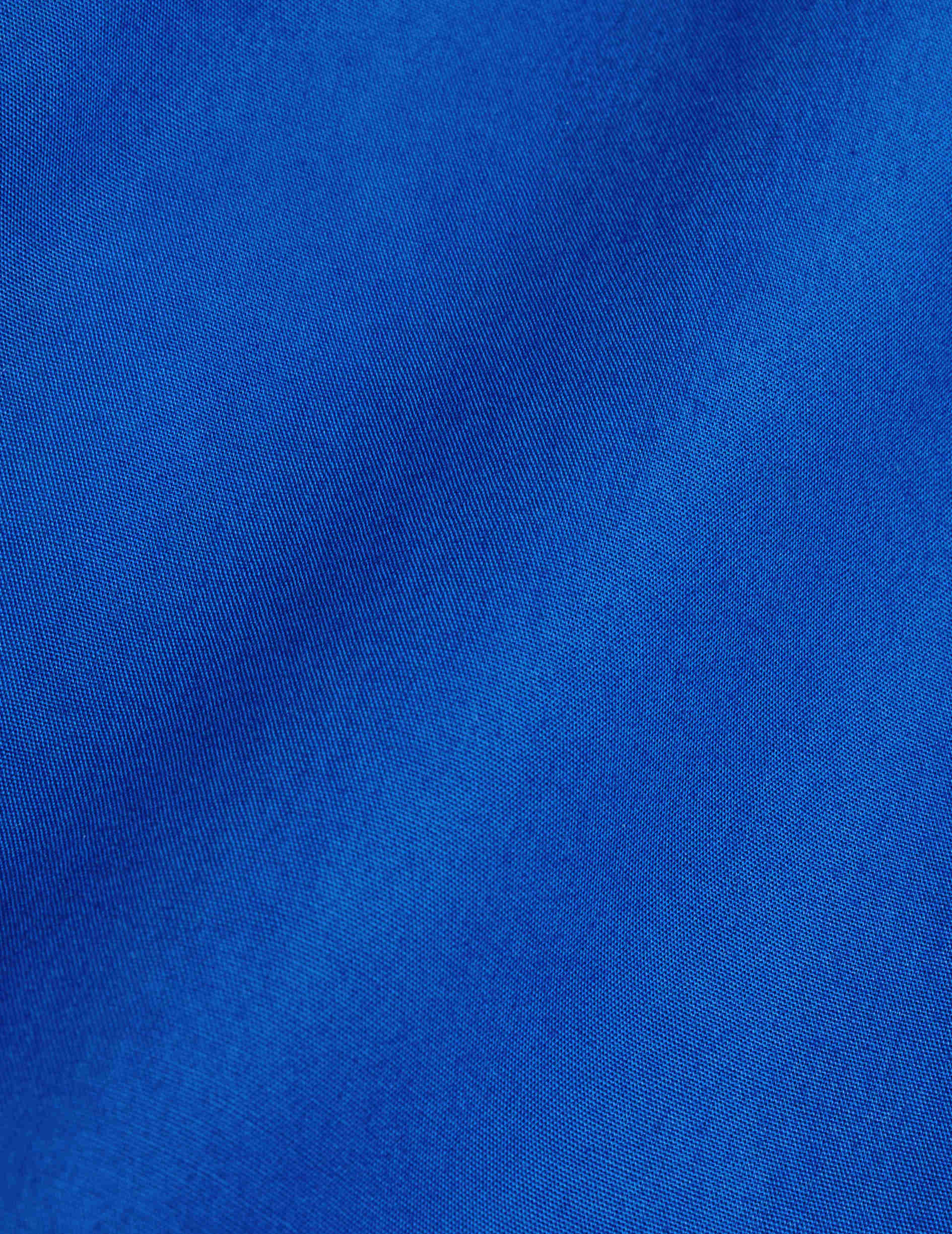 Chemise mixte "Je t'aime" bleue brodée blanc - Popeline - Col Figaret