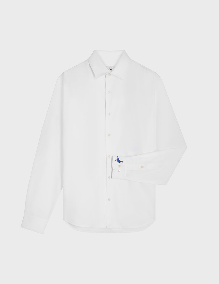Chemise Pedro blanche - Coton piqué - Col Chemise