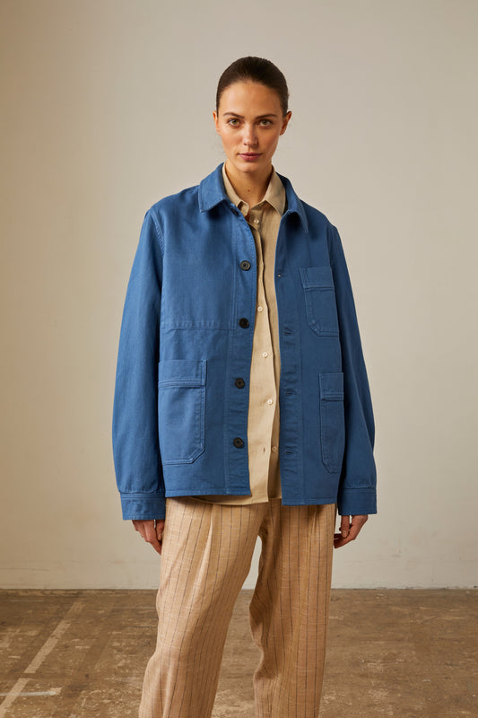 Badie jacket in blue cotton twill