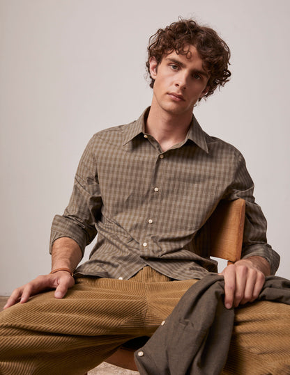 Khaki checked Arnold shirt