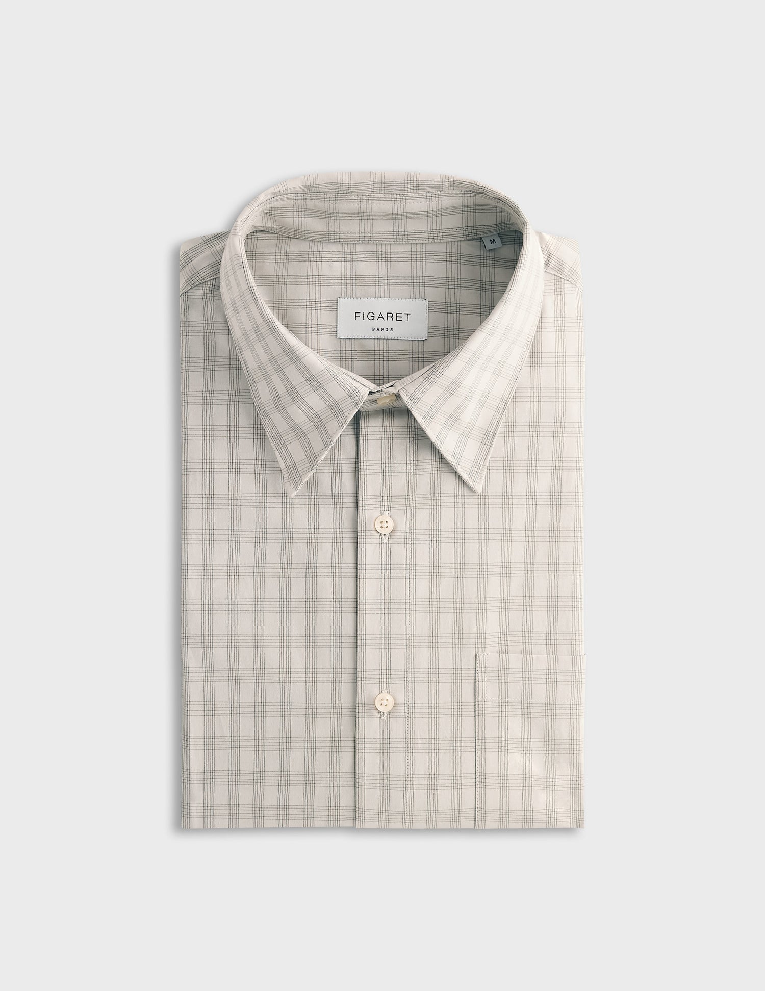Chemise Arnold à carreaux gris et écru - Popeline - Col Prodigieux#4