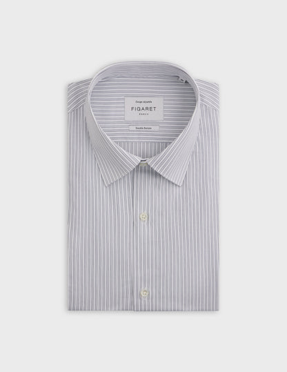 Chemise ajustée rayée bleu marine