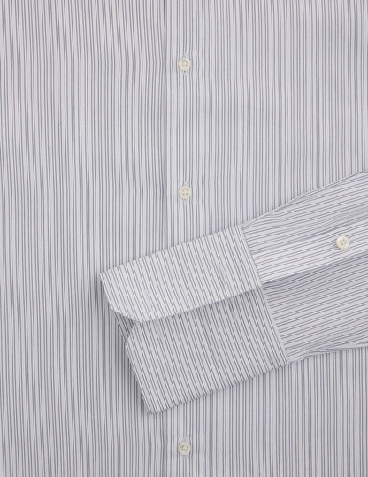 Chemise ajustée rayée bleu marine