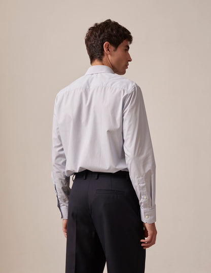 Chemise semi-ajustée Voyage rayée bleue