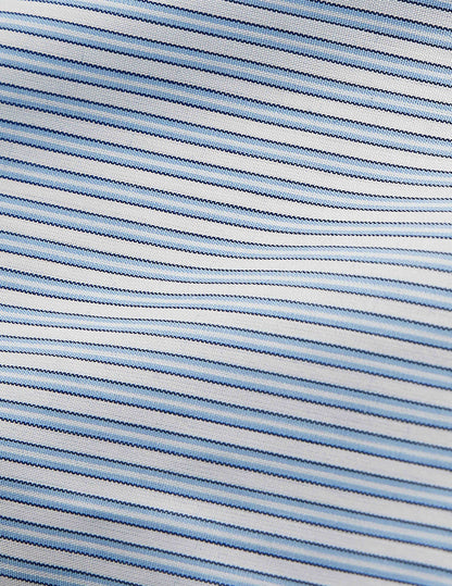 Chemise semi-ajustée Voyage rayée bleue