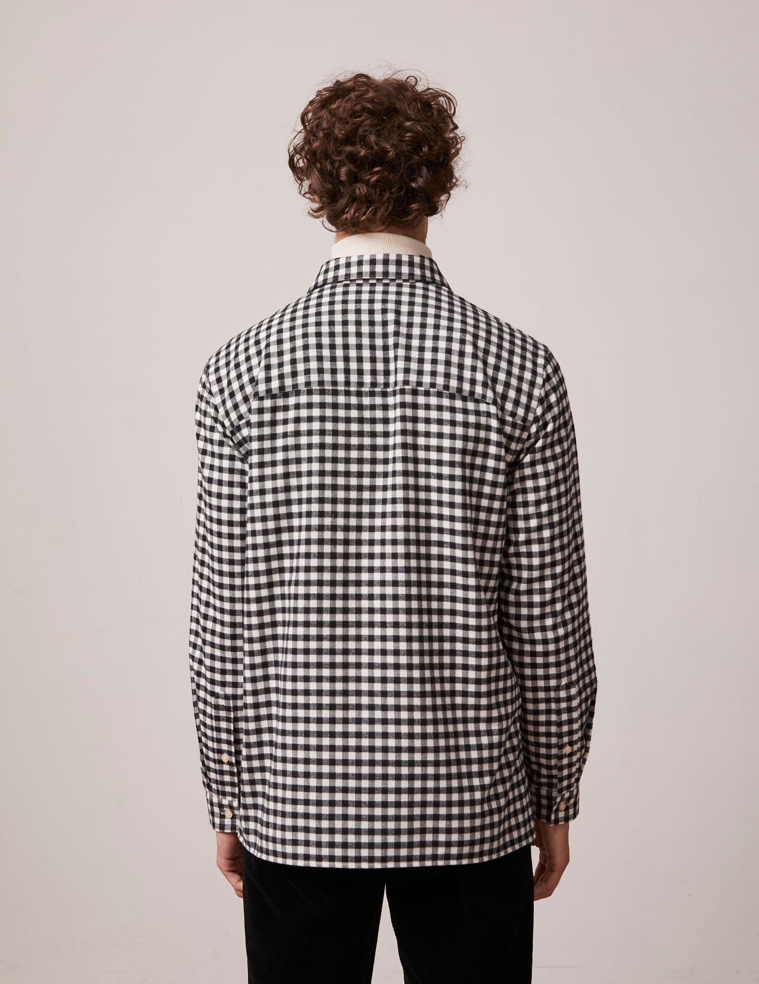 Black checked Florian shirt - Flannel - French Collar#3