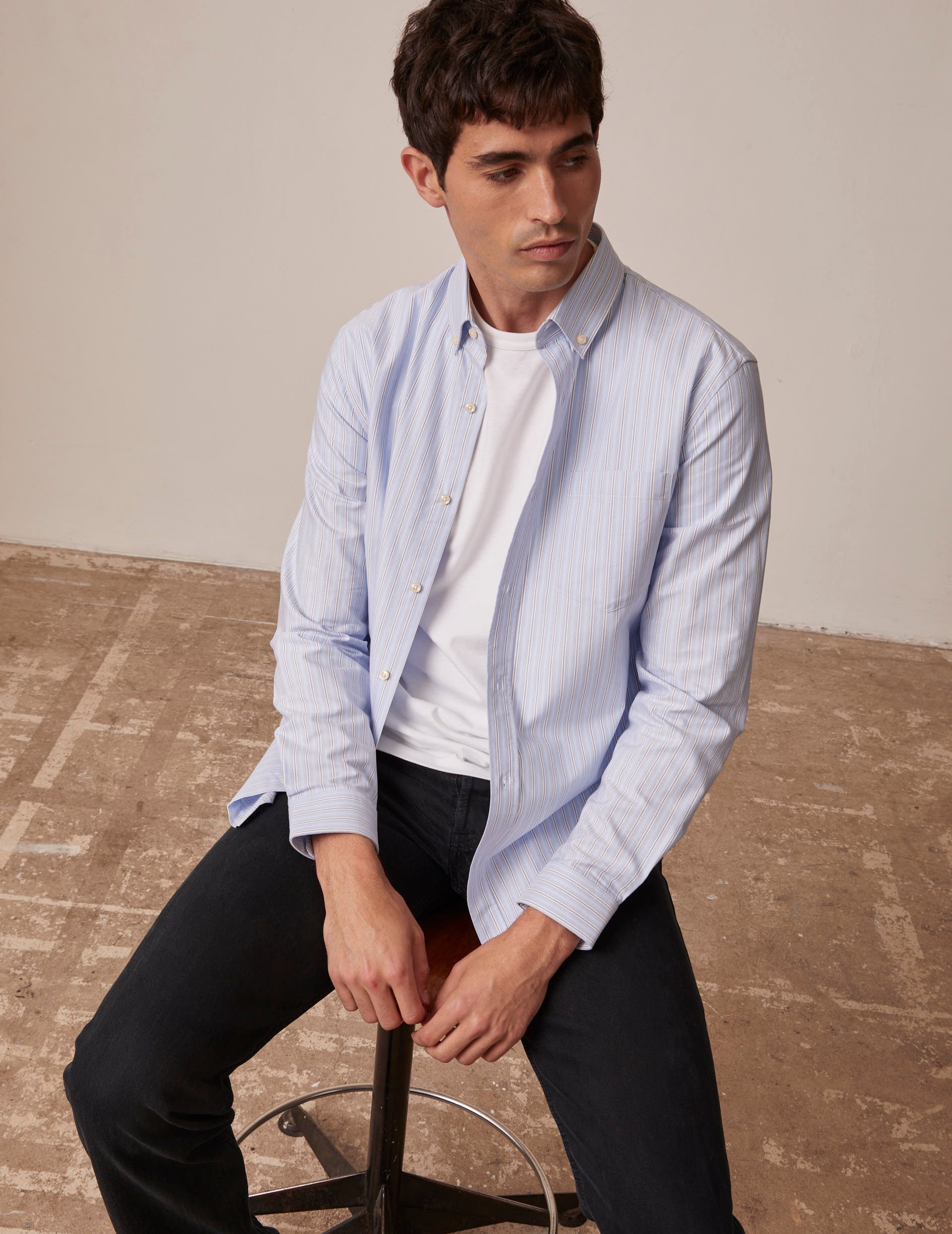 Blue striped Gabriel shirt