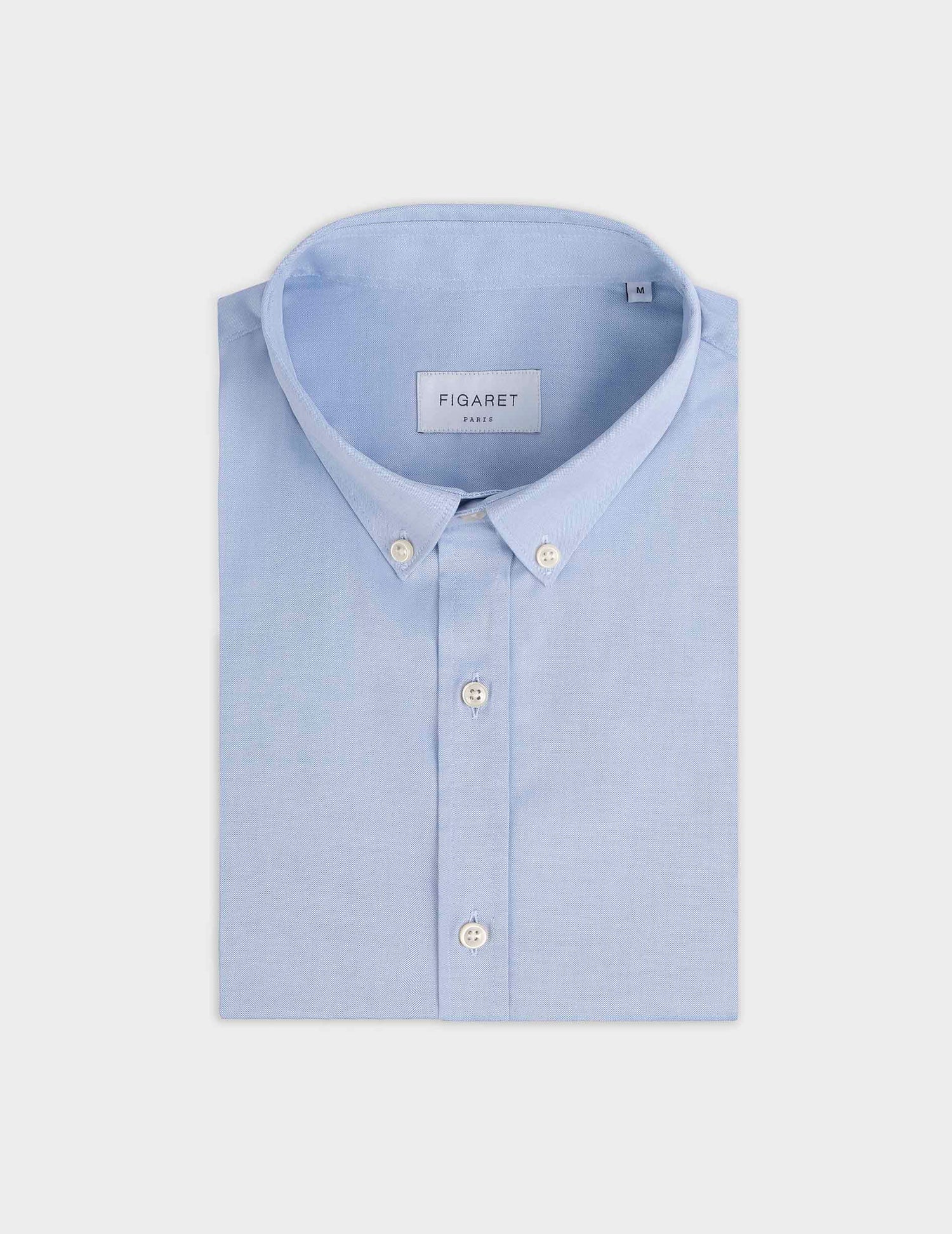 Chemise Gaspard bleue - Pinpoint - Col Américain