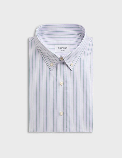 Green and purple striped Gaspard shirt