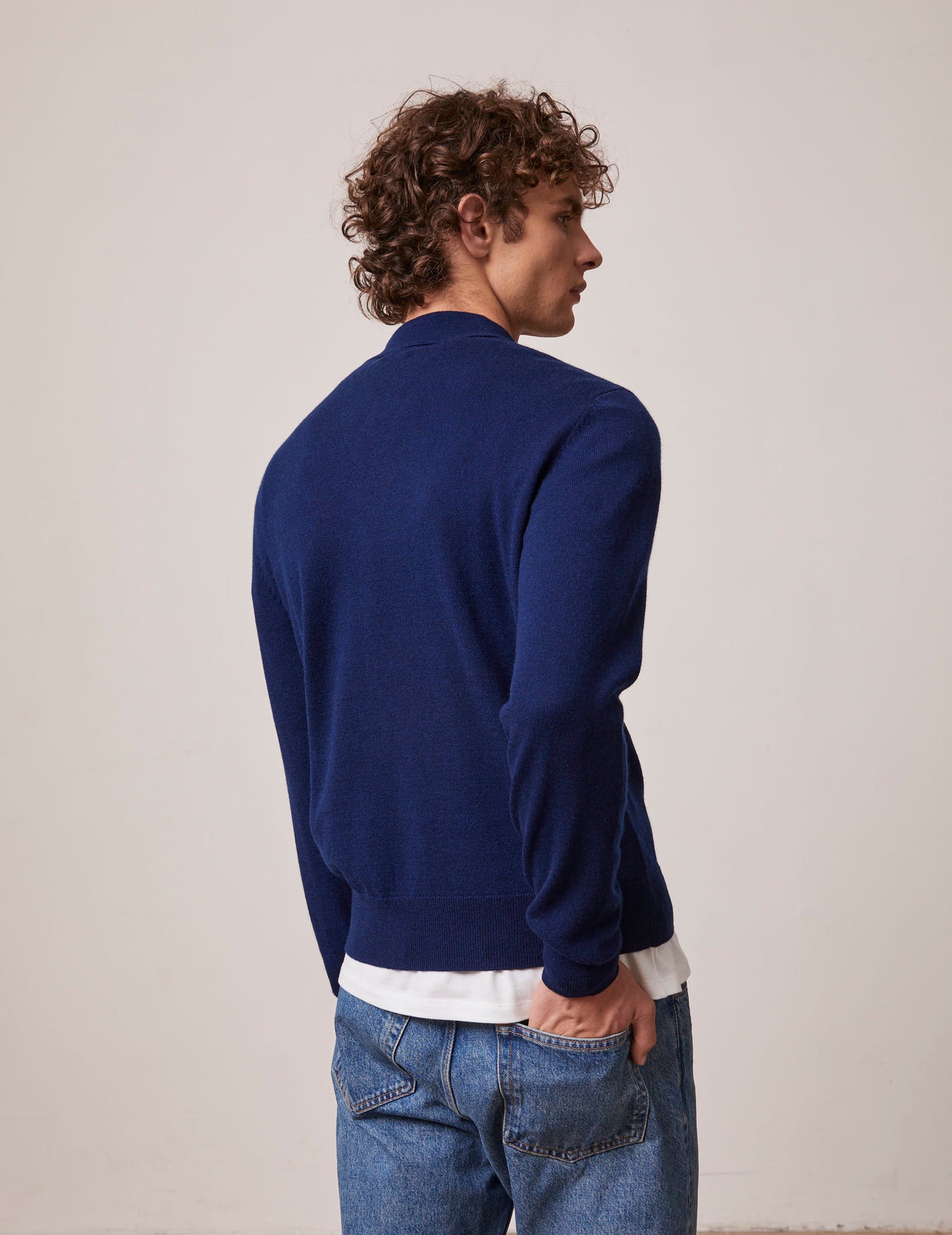 Pull Ilian en cachemire et laine marine