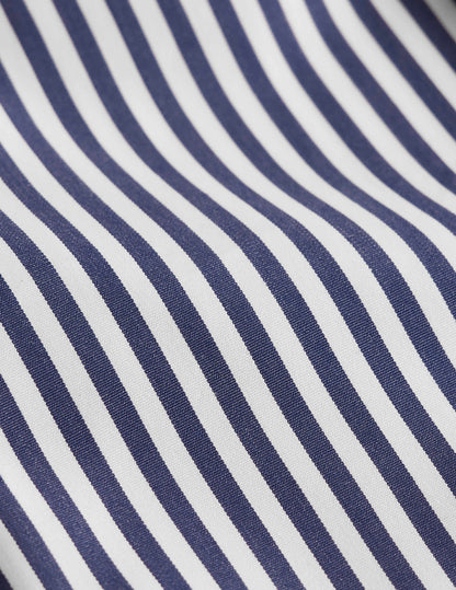 Chemise mixte "Je t'aime" rayée bleu marine