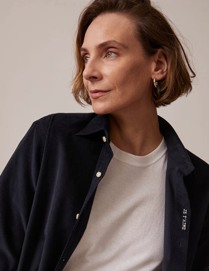 Chemise mixte "Je t'aime" marine