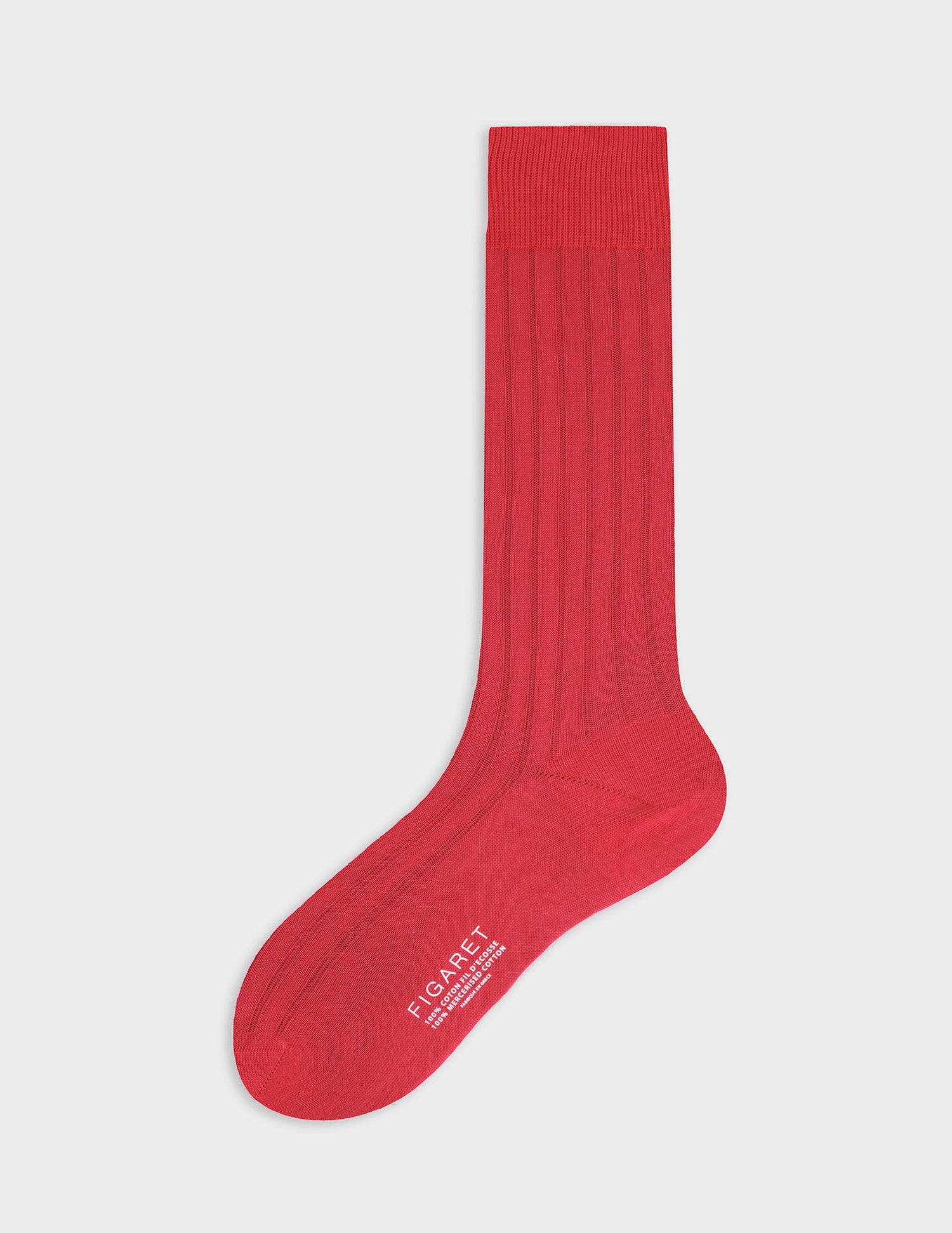 Chaussettes côtelées en double fil d'Ecosse rouges