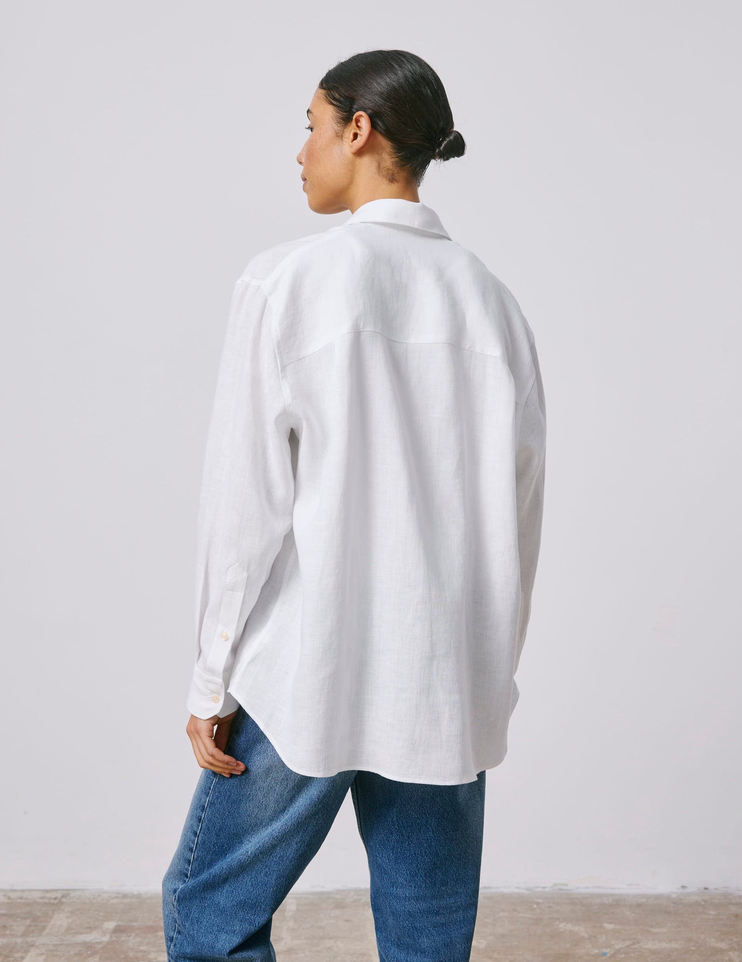Chemise oversize Delina en lin blanc - Lin - Col Chemise#2