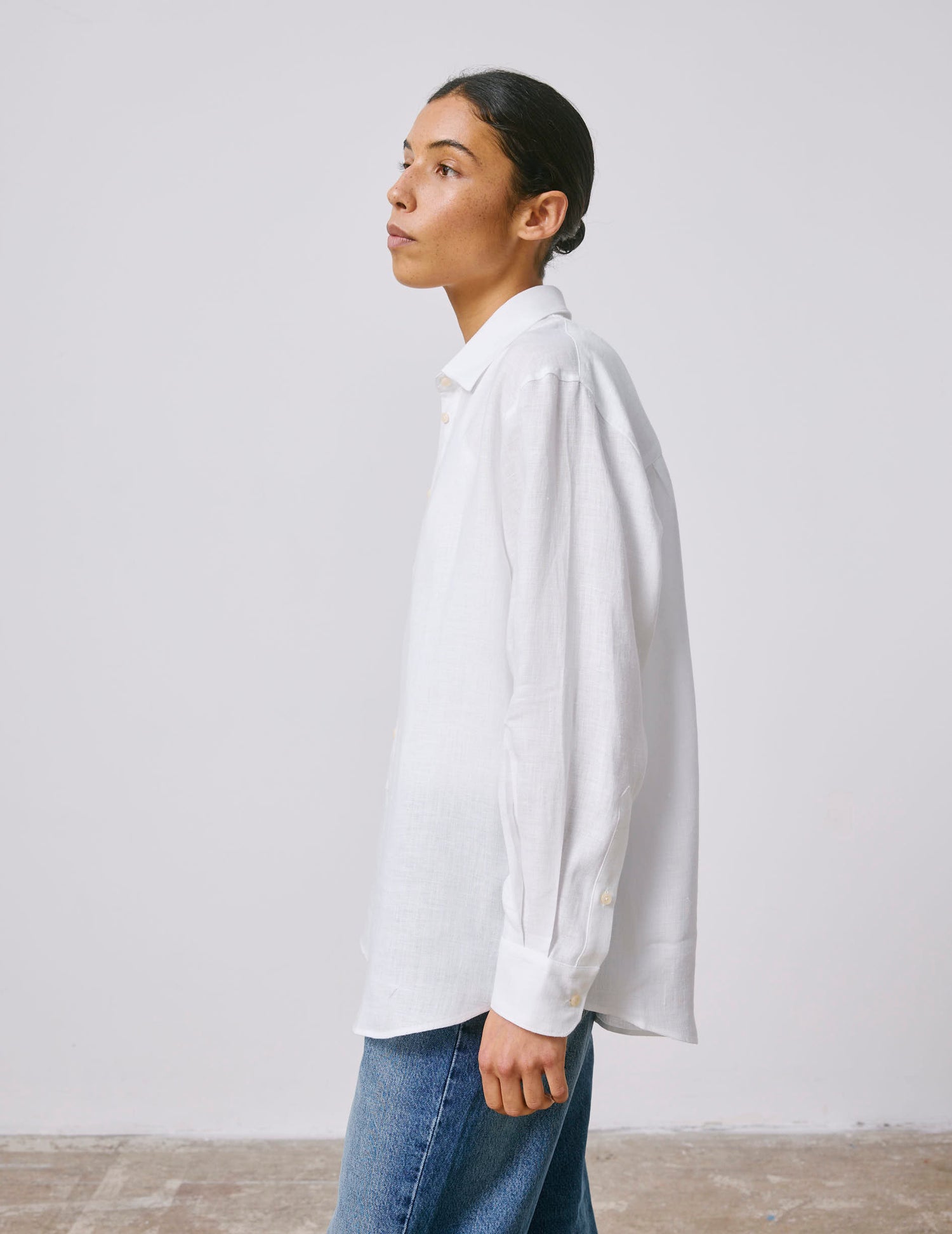 Chemise oversize Delina en lin blanc - Lin - Col Chemise#3