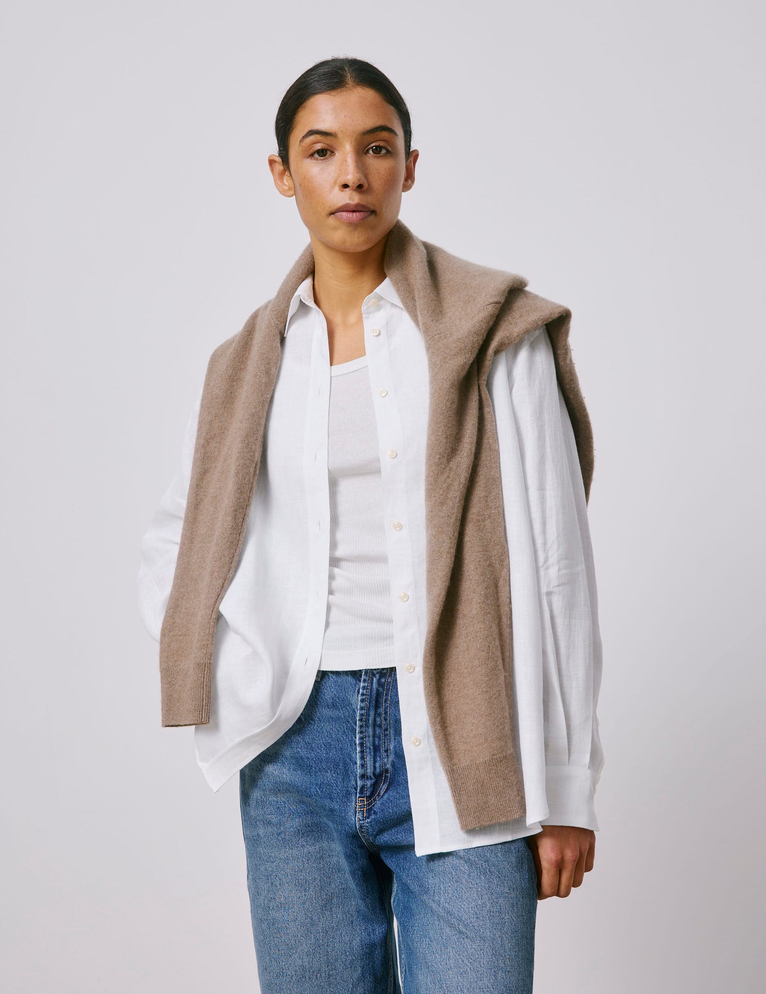 Chemise oversize Delina en lin blanc - Lin - Col Chemise#4