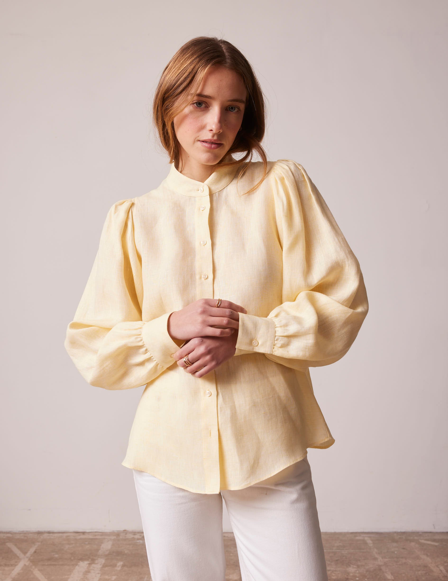 Chemise Femme Coton & Lin - Manches Courtes, Col V - Légère, Respirante - Style Chic Décontracté - Plusieurs Tailles Disponibles