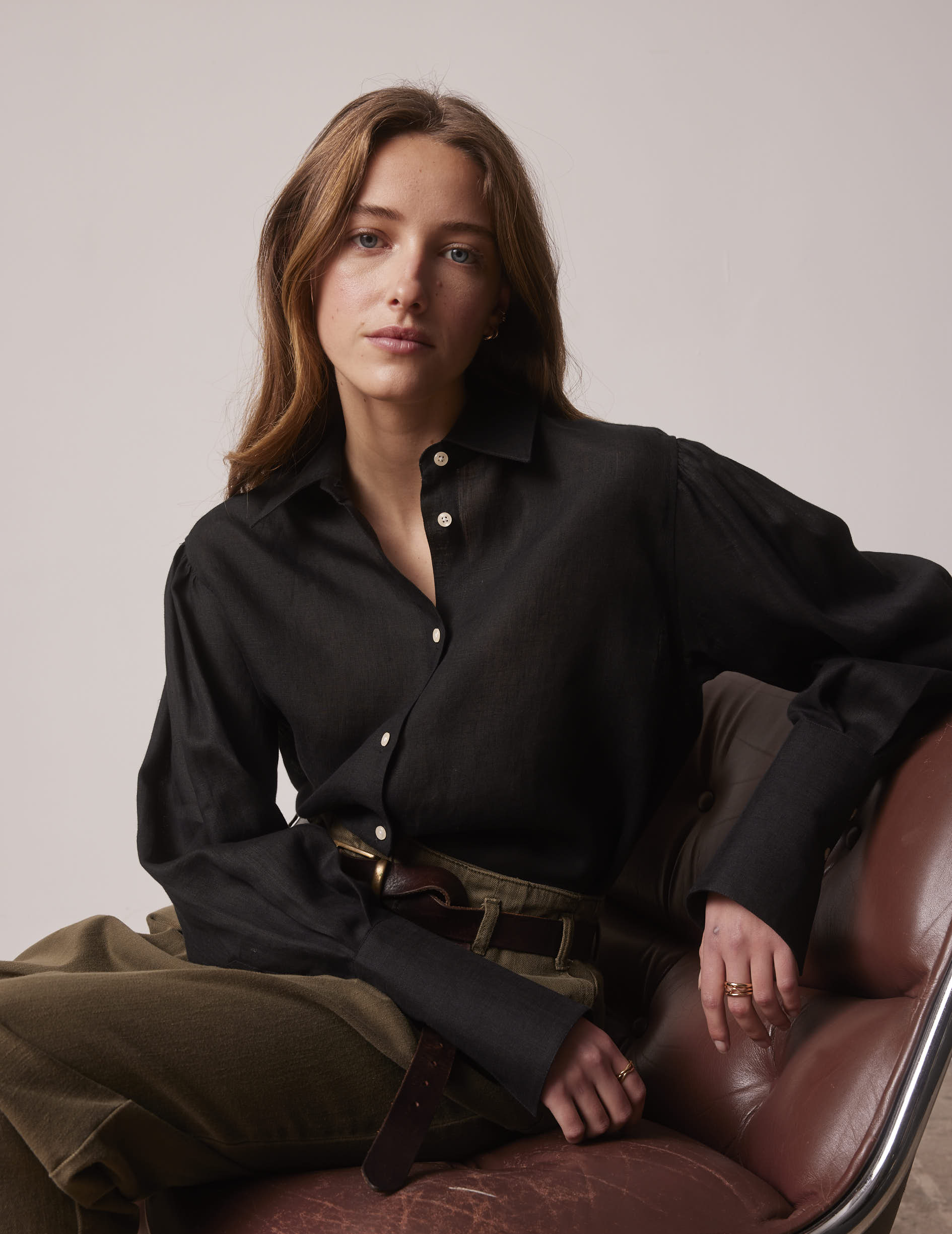 Black linen Lexie shirt