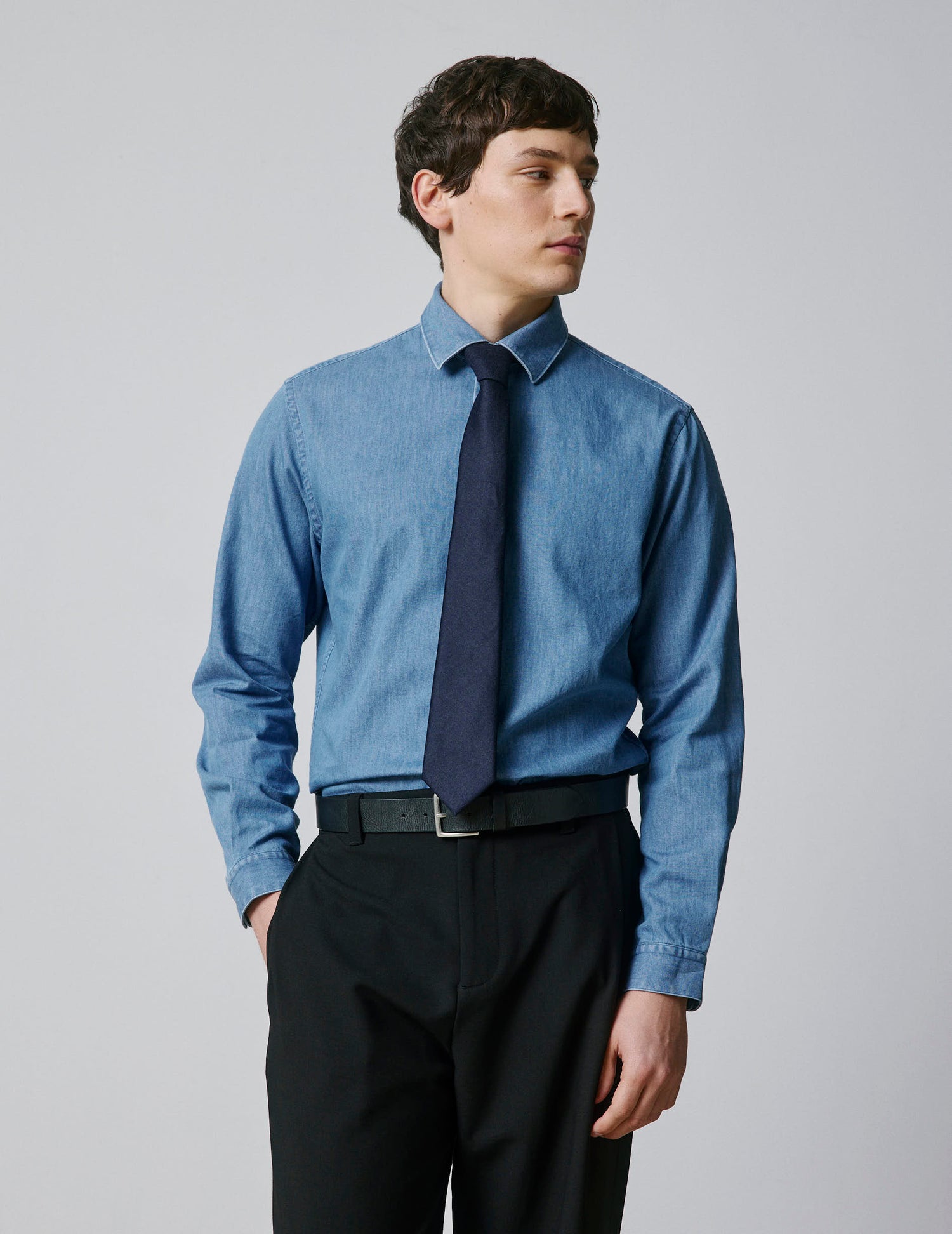 Blue denim Auguste shirt - Denim - French Collar