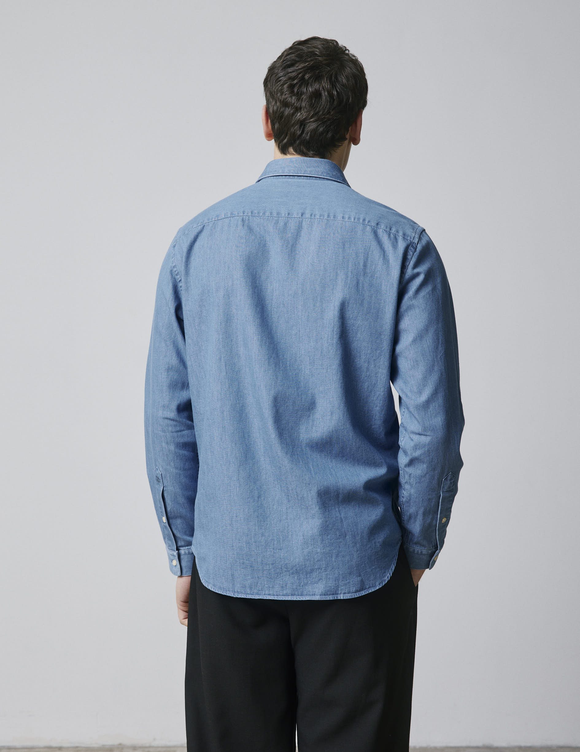 Blue denim Auguste shirt - Denim - French Collar