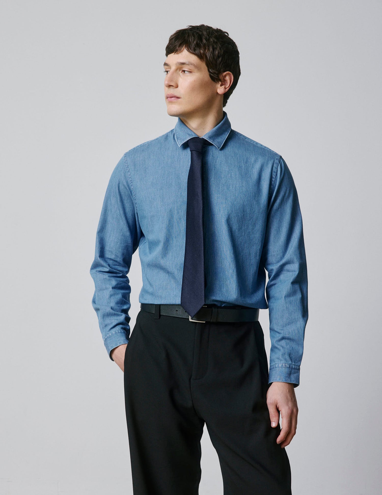 Blue denim Auguste shirt - Denim - French Collar#3